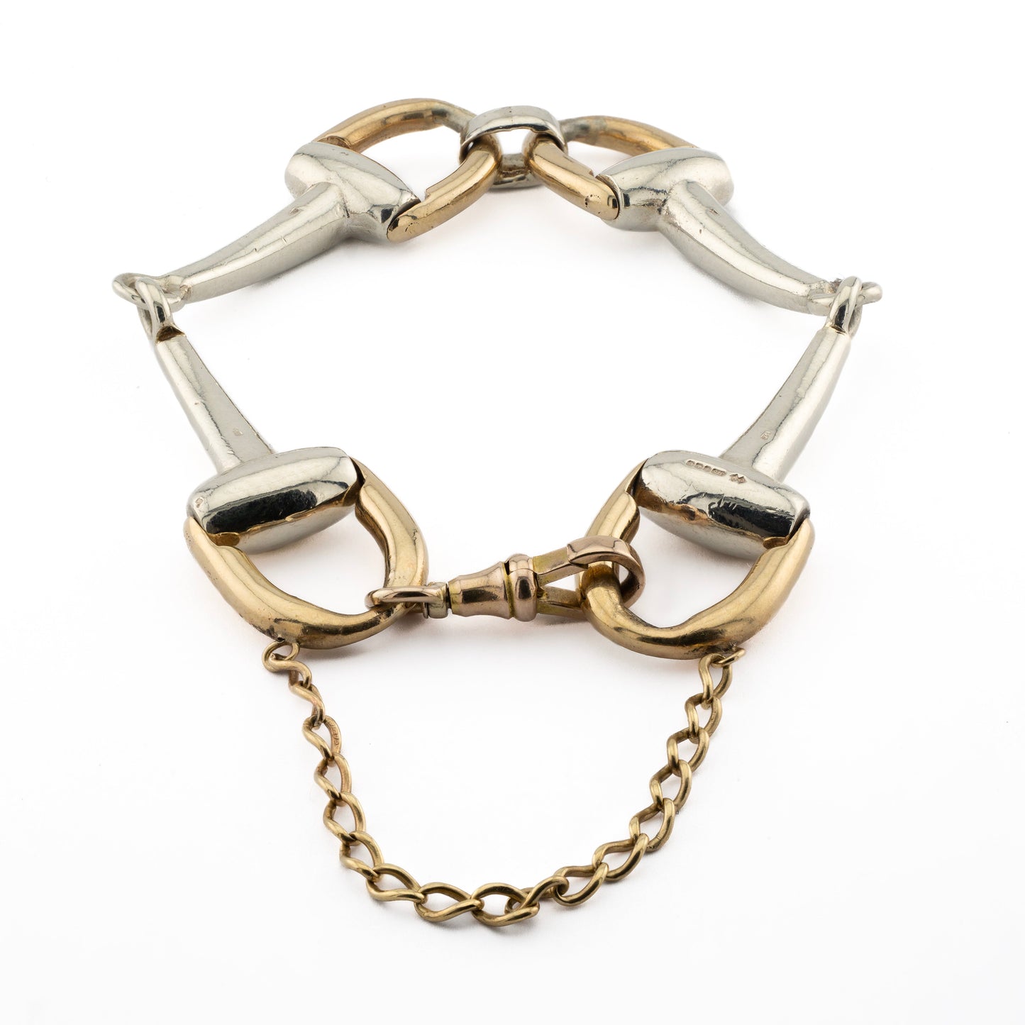 Two Tone 9ct Gold Stirrup Bracelet