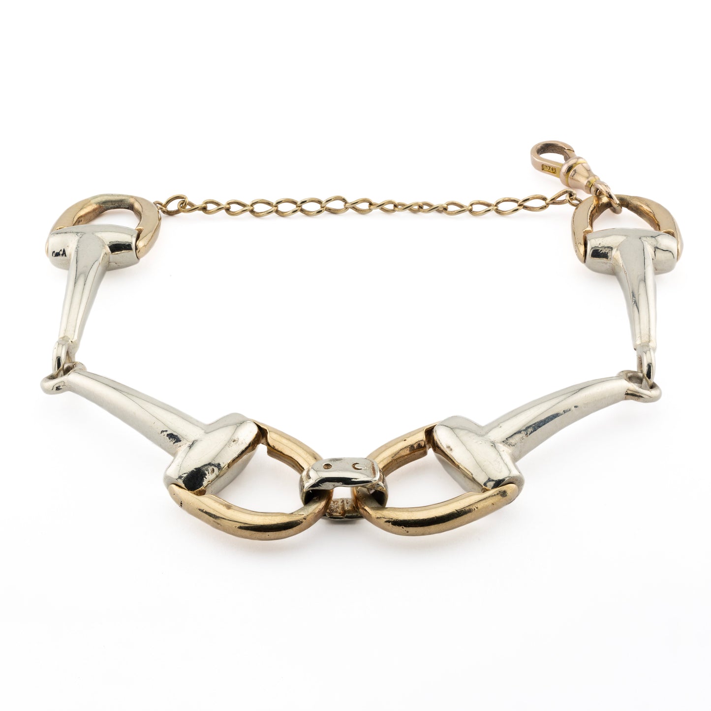 Two Tone 9ct Gold Stirrup Bracelet