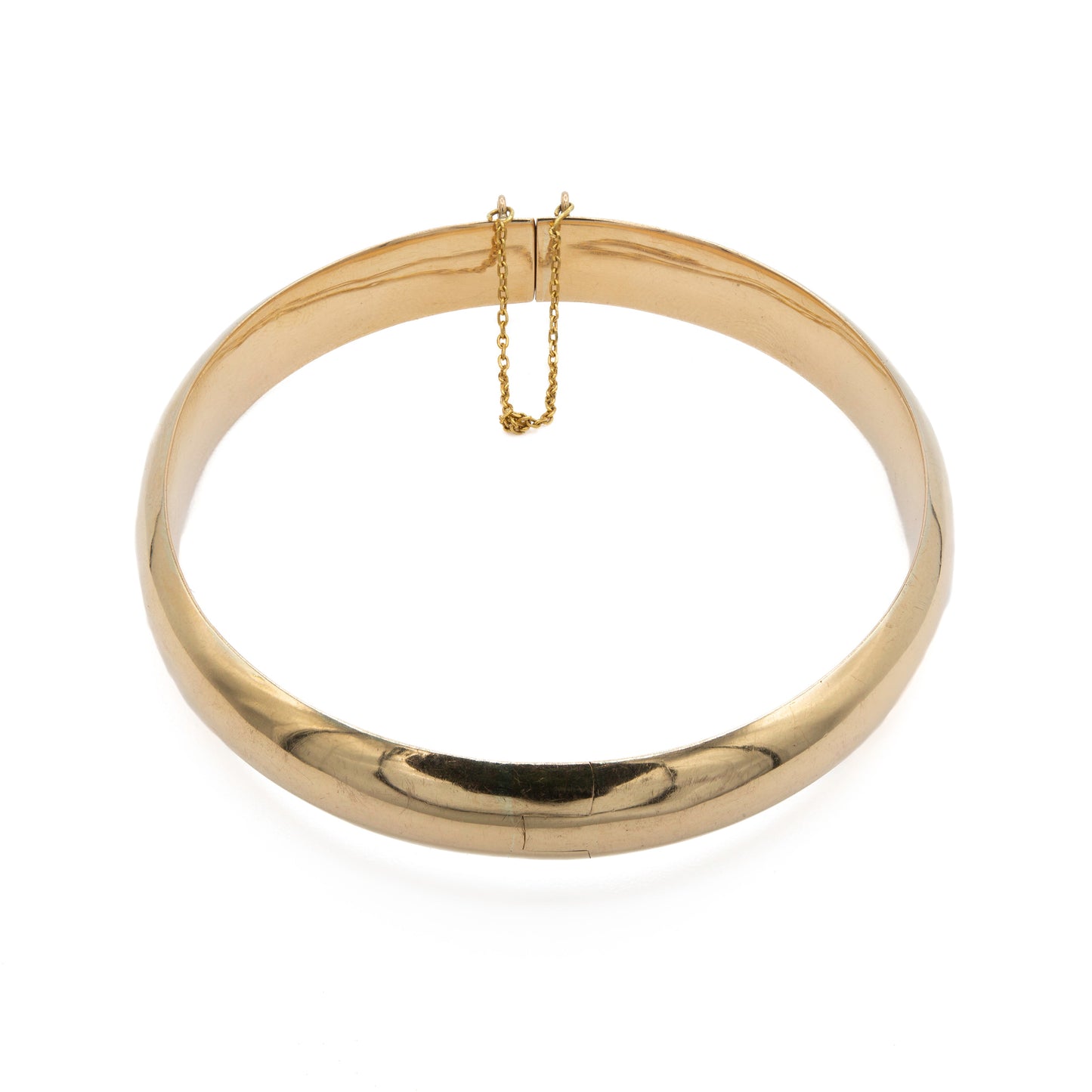 Vintage 18ct Gold Plain Domed Hinged Bangle