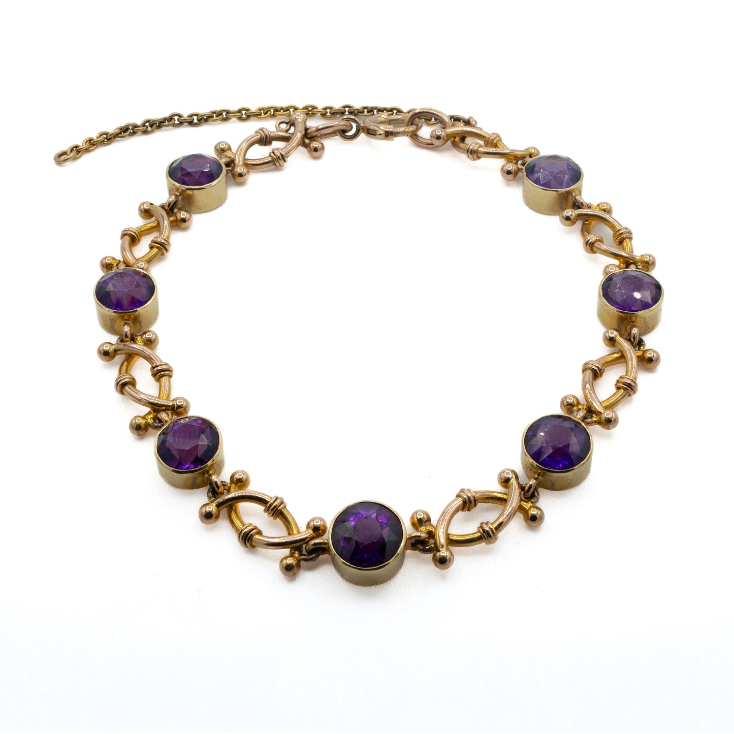 15ct Twisted Link Amethyst Bracelet