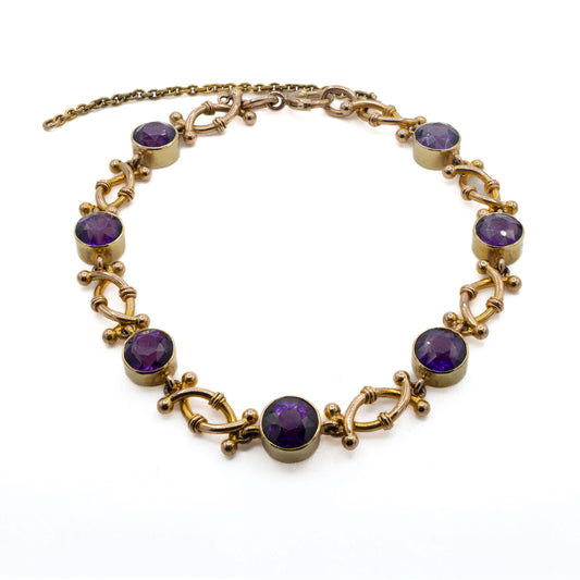 15ct Twisted Link Amethyst Bracelet