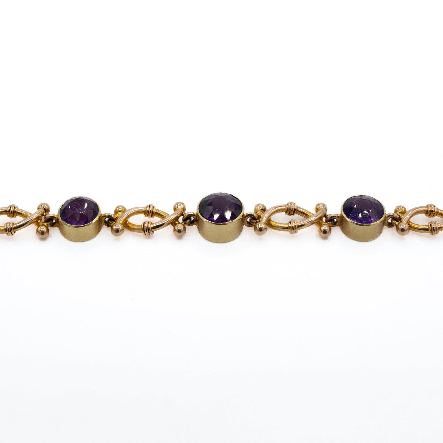 15ct Twisted Link Amethyst Bracelet