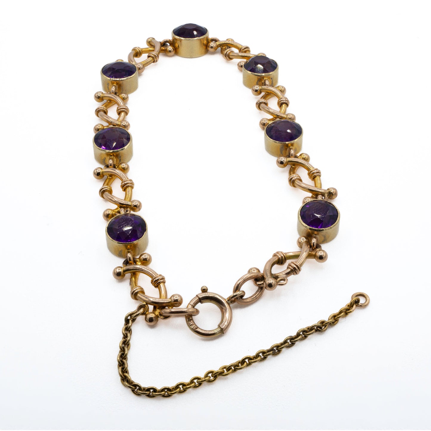 15ct Twisted Link Amethyst Bracelet