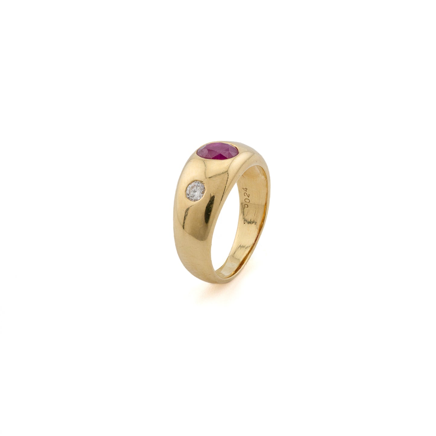 18ct Ruby and Diamond Gypsy Ring