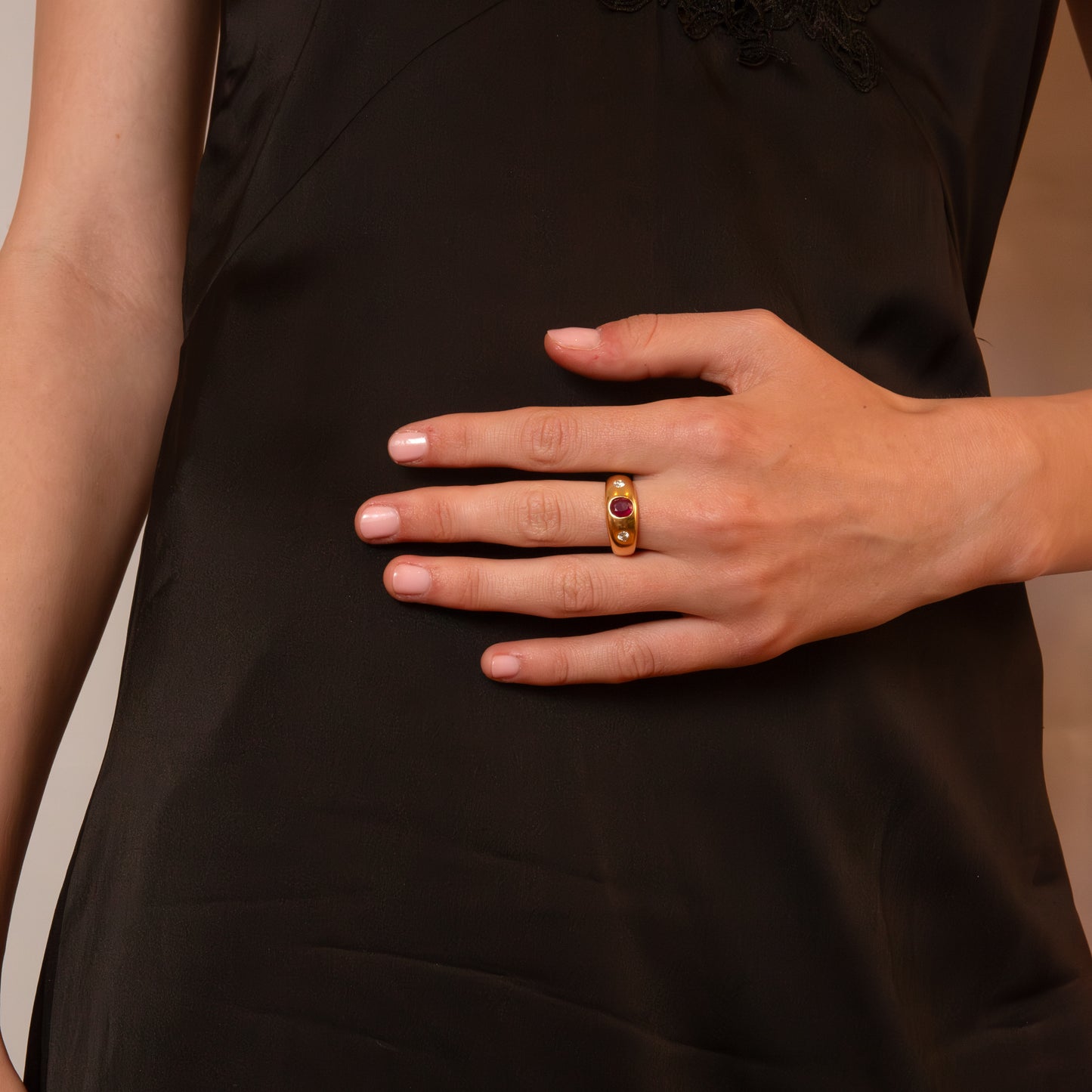 18ct Ruby and Diamond Gypsy Ring