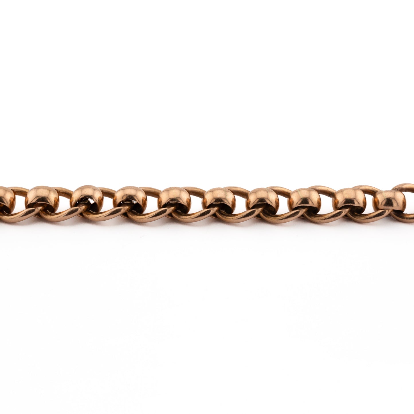 9ct Edwardian Rose Gold Rollo Link Bracelet