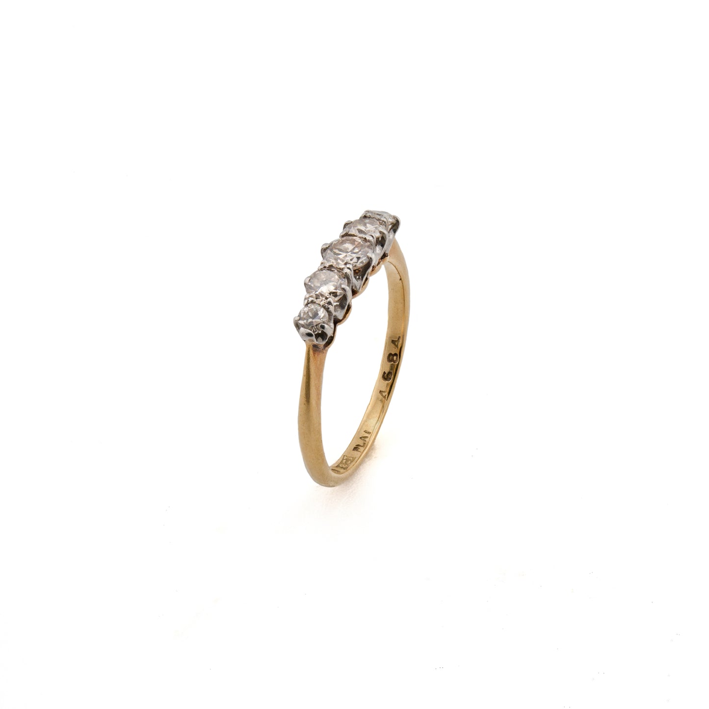 Edwardian 18ct Yellow Gold Five Stone