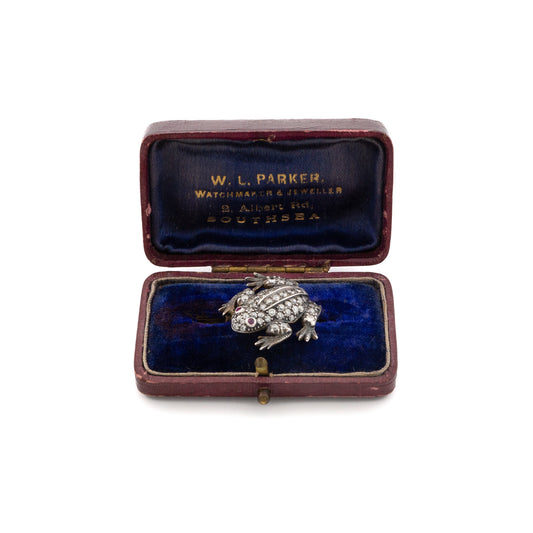 Diamond Frog Brooch