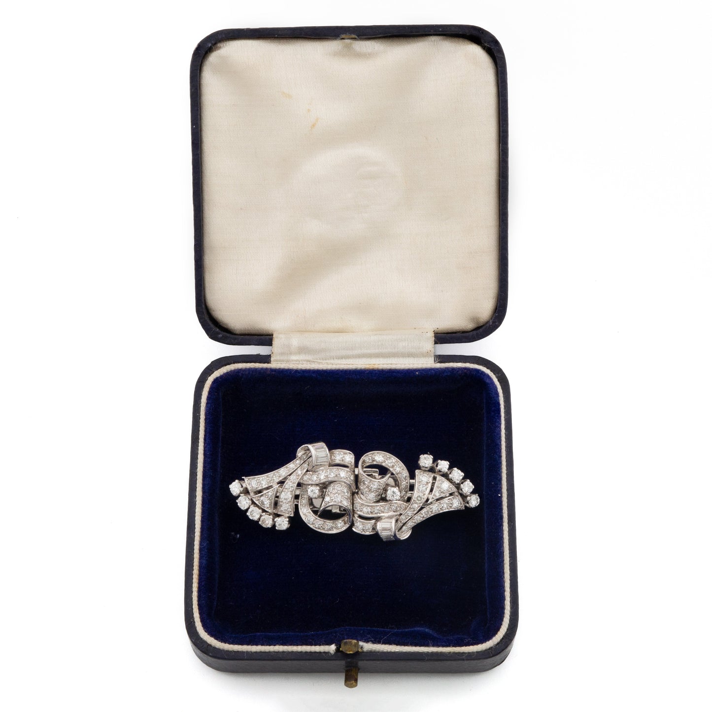 Diamond Double Clip Brooch