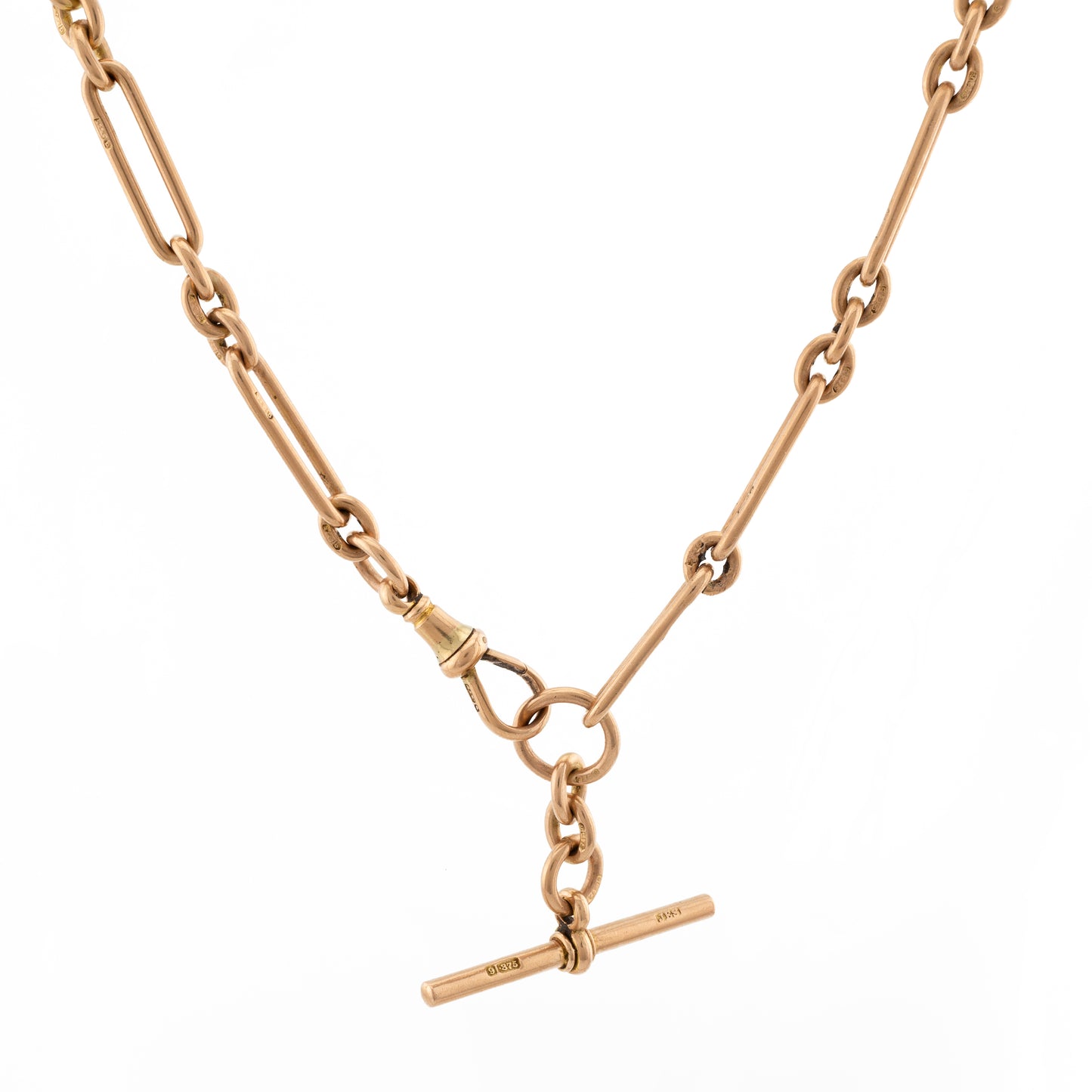 9ct Trombone Link Albert Chain
