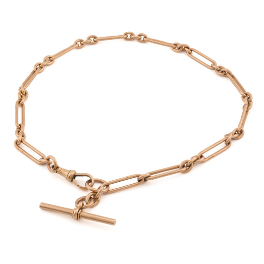 9ct Trombone Link Albert Chain