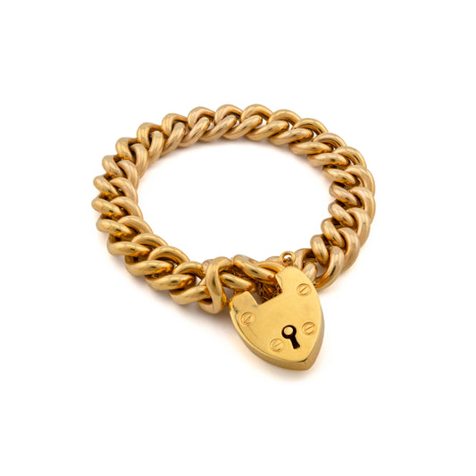 Large 15ct Curb Link Bracelet with Padlock