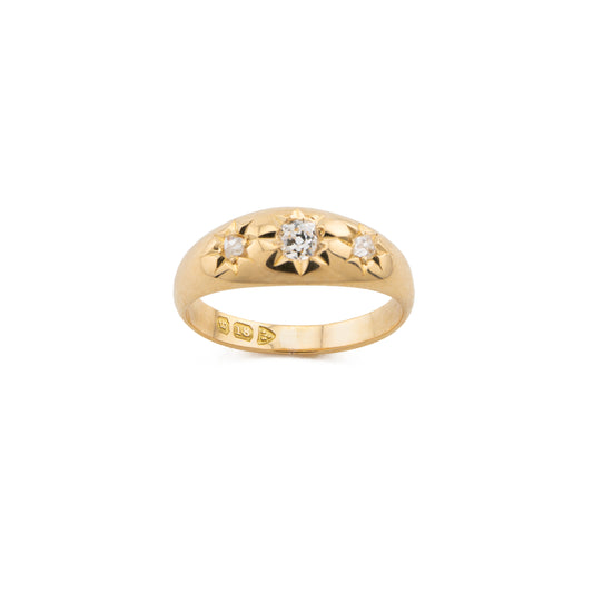 18ct Gypsy-Set Diamond Three-Stone Ring