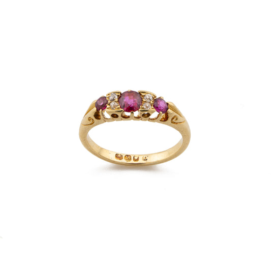 Ruby and Diamond Illusion Ring