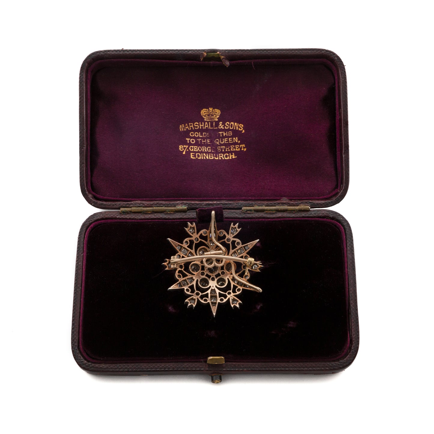 Victorian Silver-Topped Gold Diamond Starburst Cluster Brooch