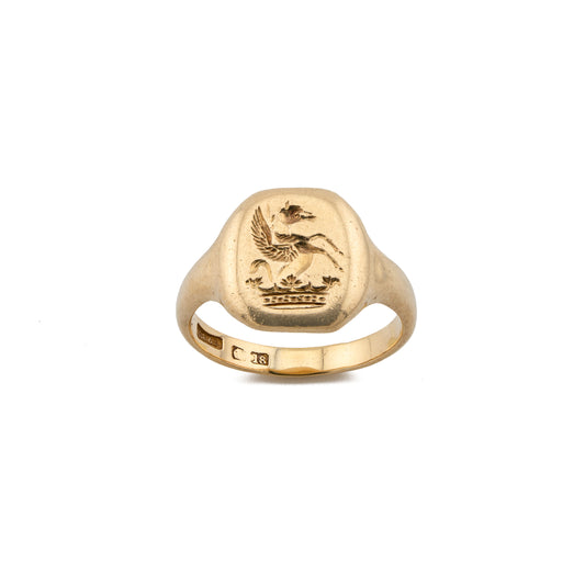 18ct Gold Unicorn Signet Ring