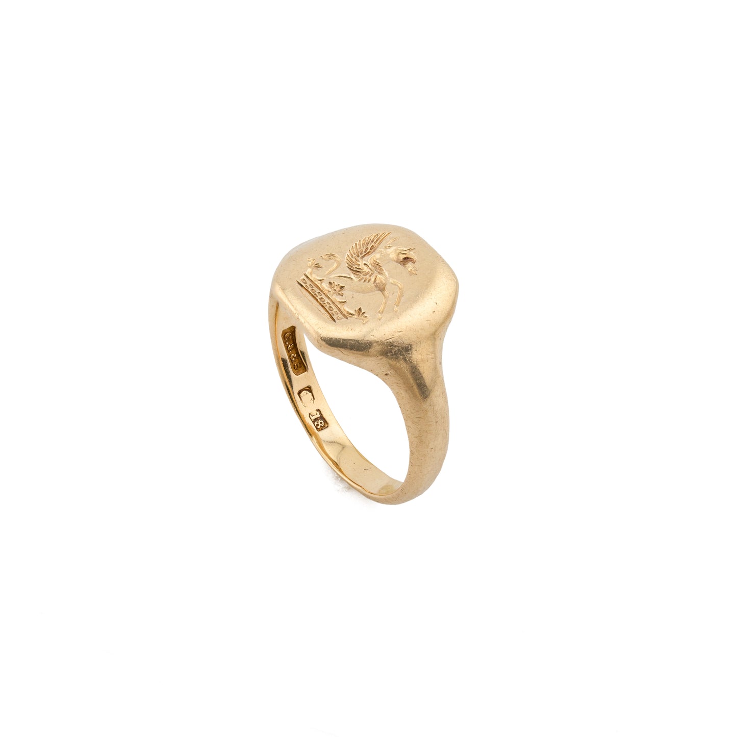 18ct Gold Unicorn Signet Ring