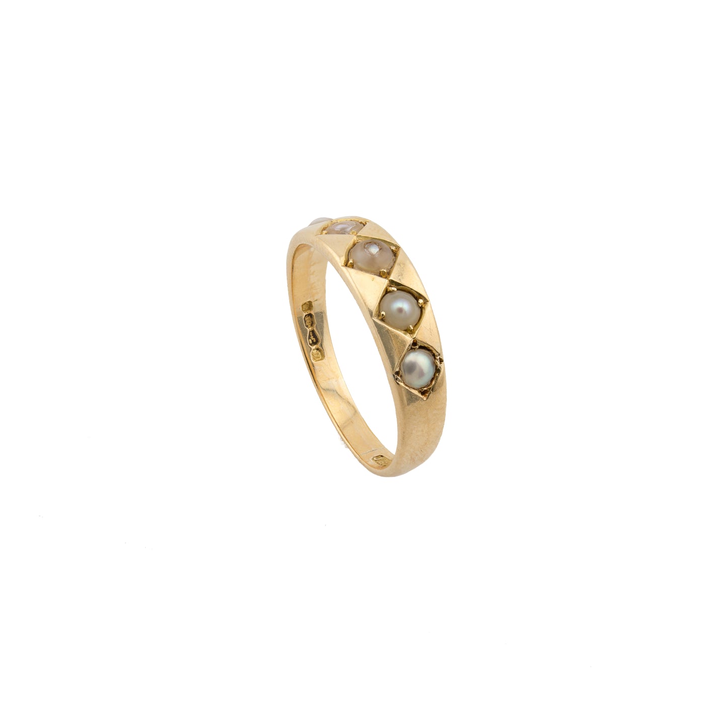 18ct Gold Five-Pearl Band Ring