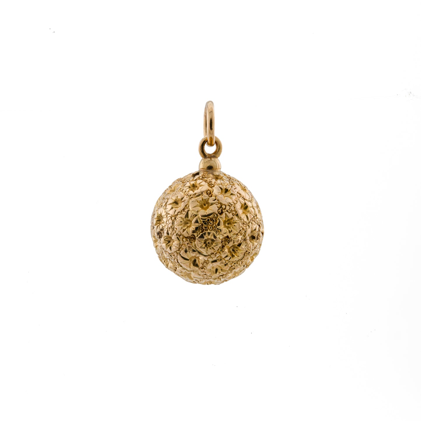 Vintage 9ct Gold Floral Ball Charm