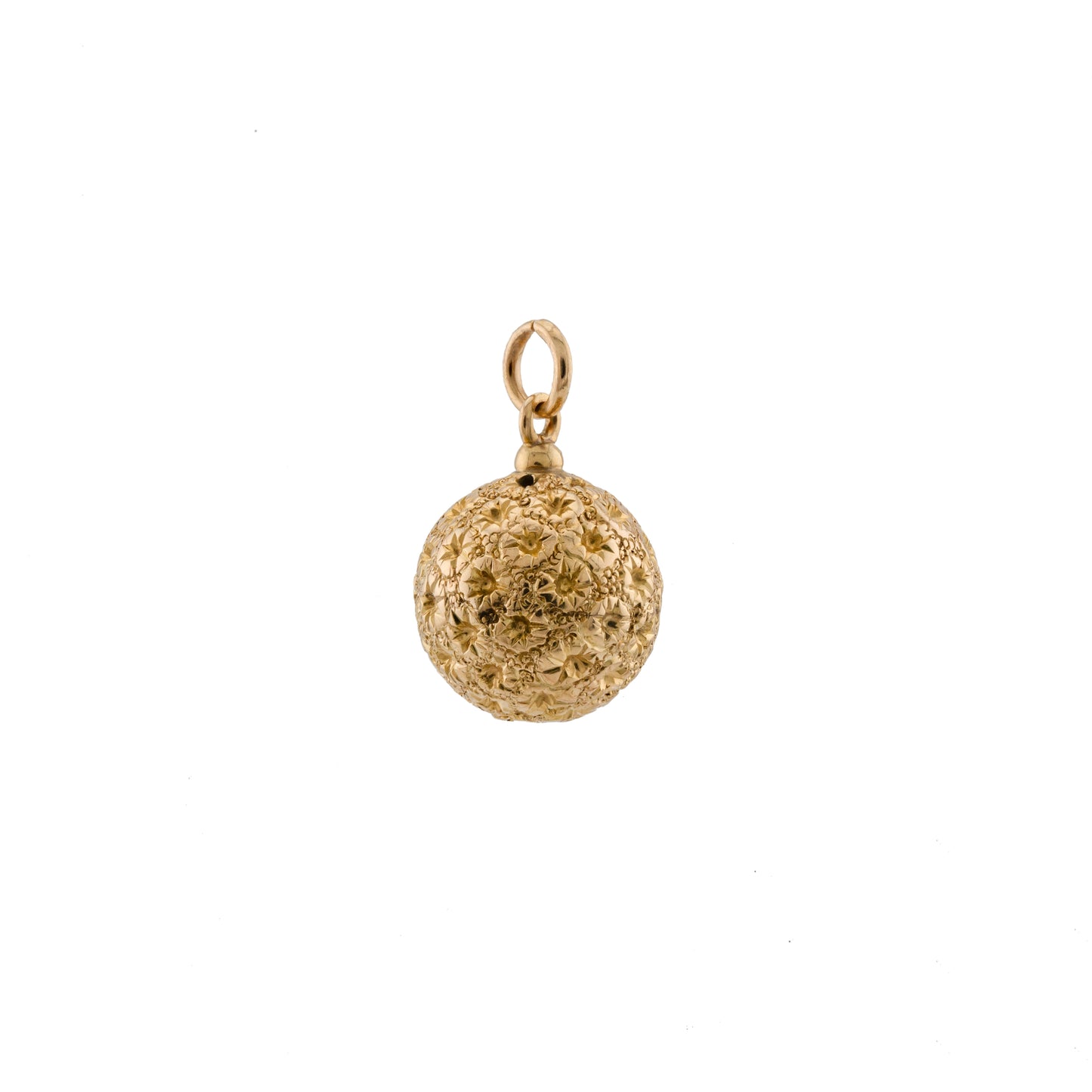 Vintage 9ct Gold Floral Ball Charm