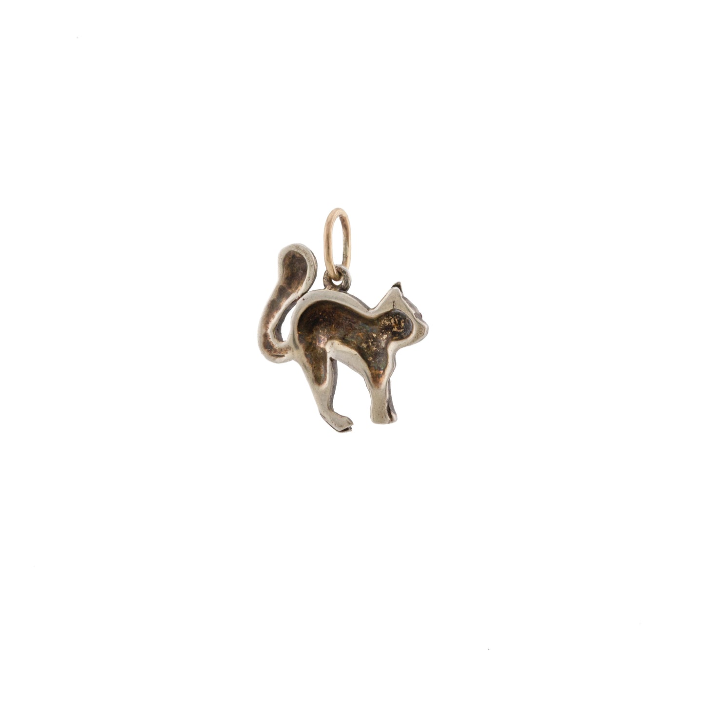 Silver Set Diamond Cat Pendant