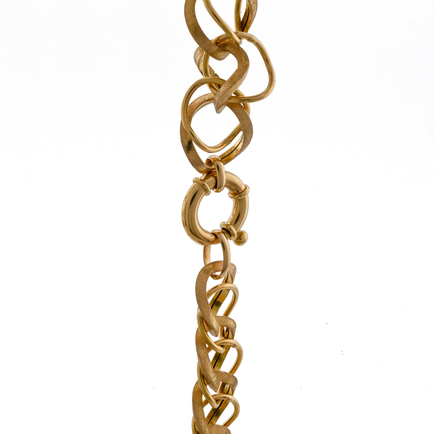 Vintage Italian 18ct Gold Woven Ring Chain Necklace
