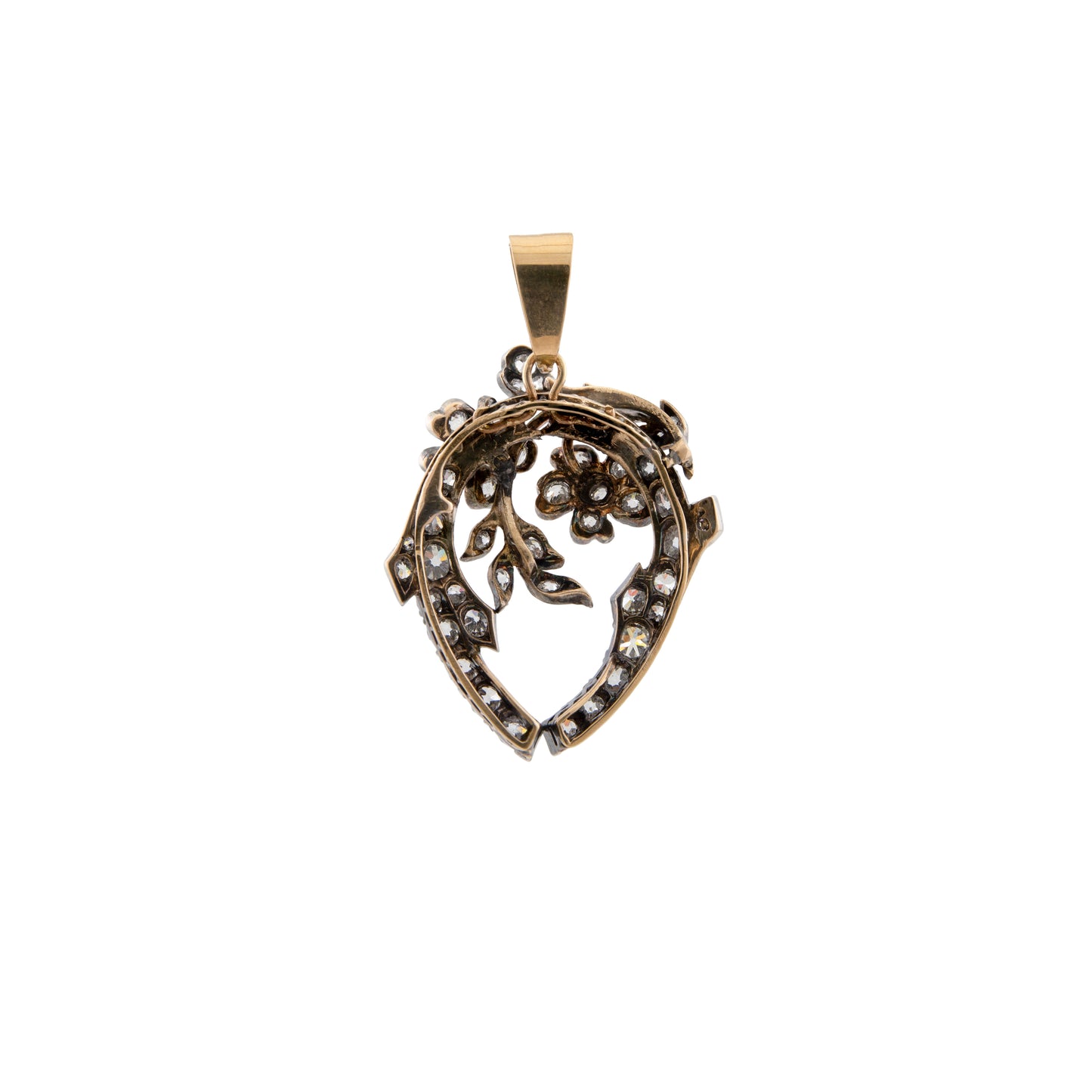 Victorian Diamond Floral Heart Pendant