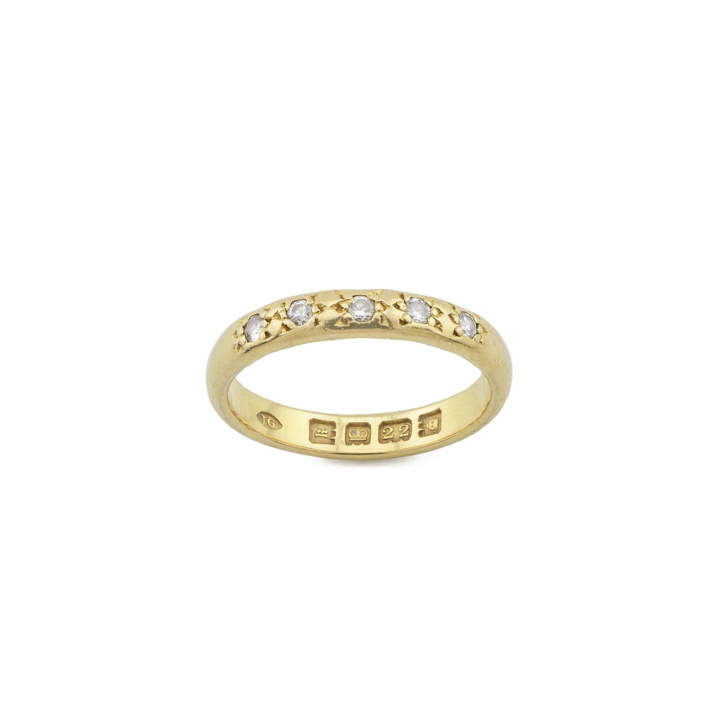 22ct Gold Star-Set Diamond Band Ring