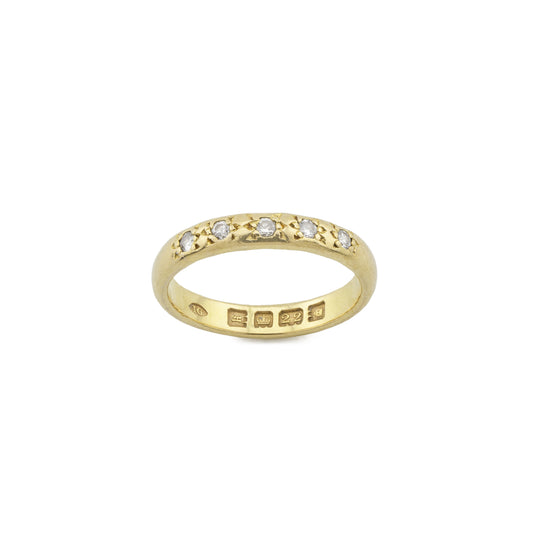 22ct Gold Star-Set Diamond Band Ring