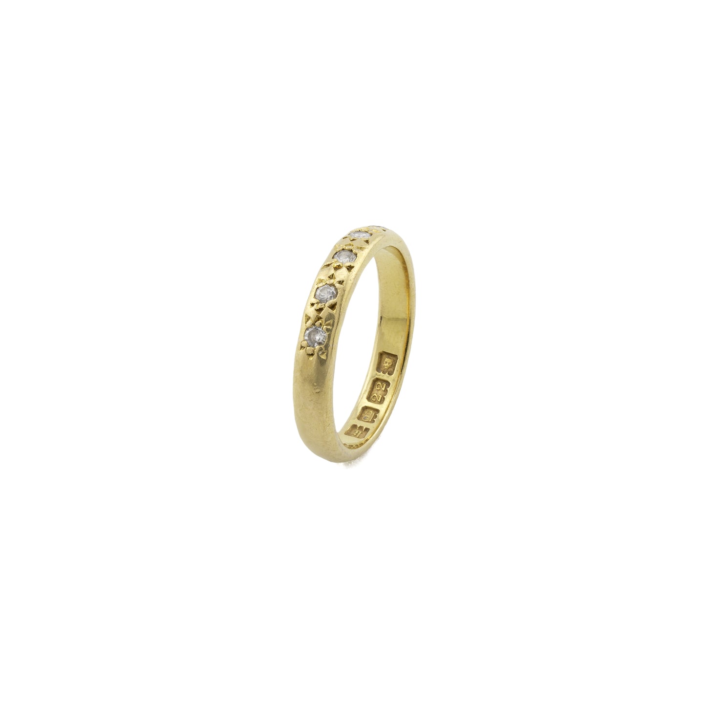 22ct Gold Star-Set Diamond Band Ring