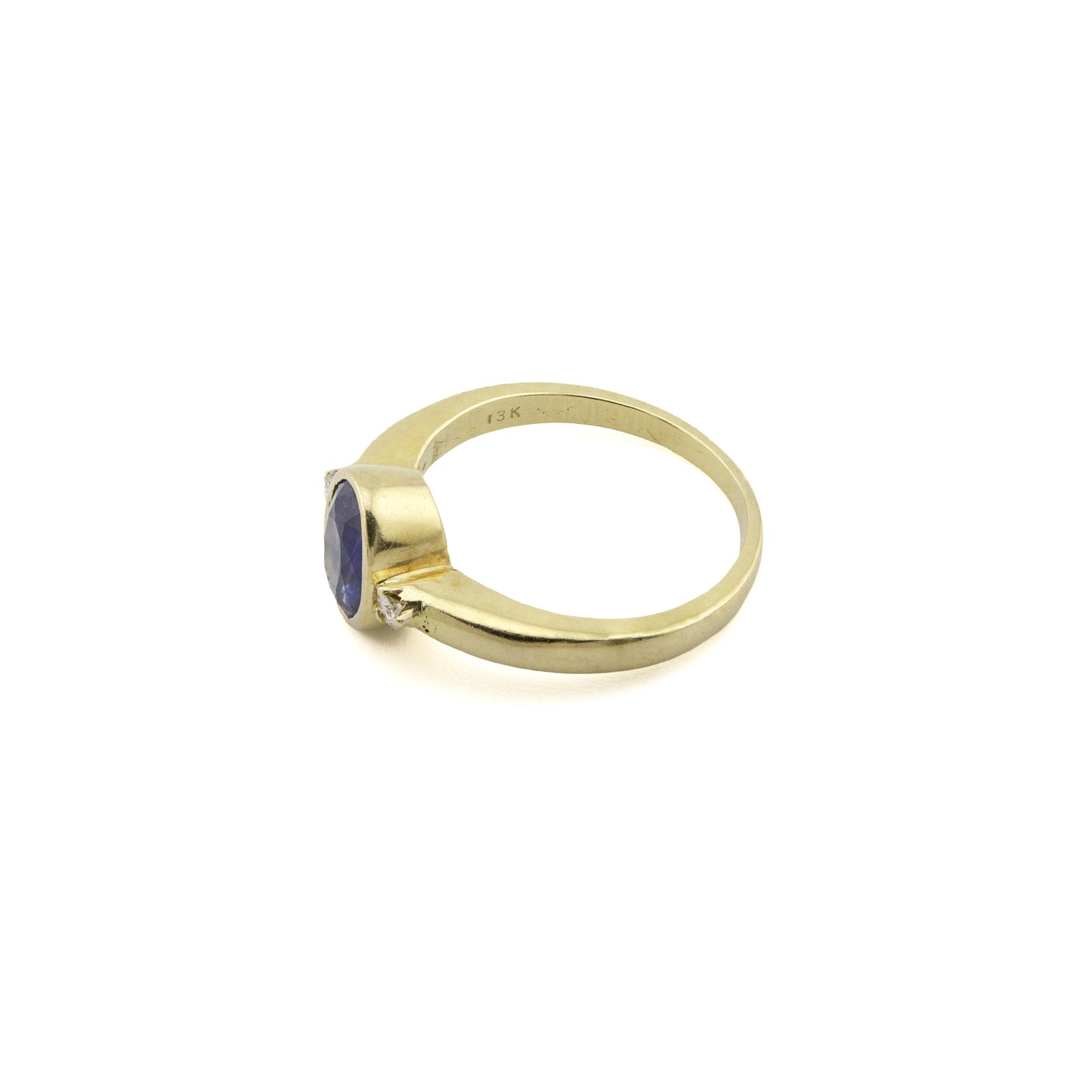 18ct Yellow Gold Sapphire & Diamond Trilogy Ring