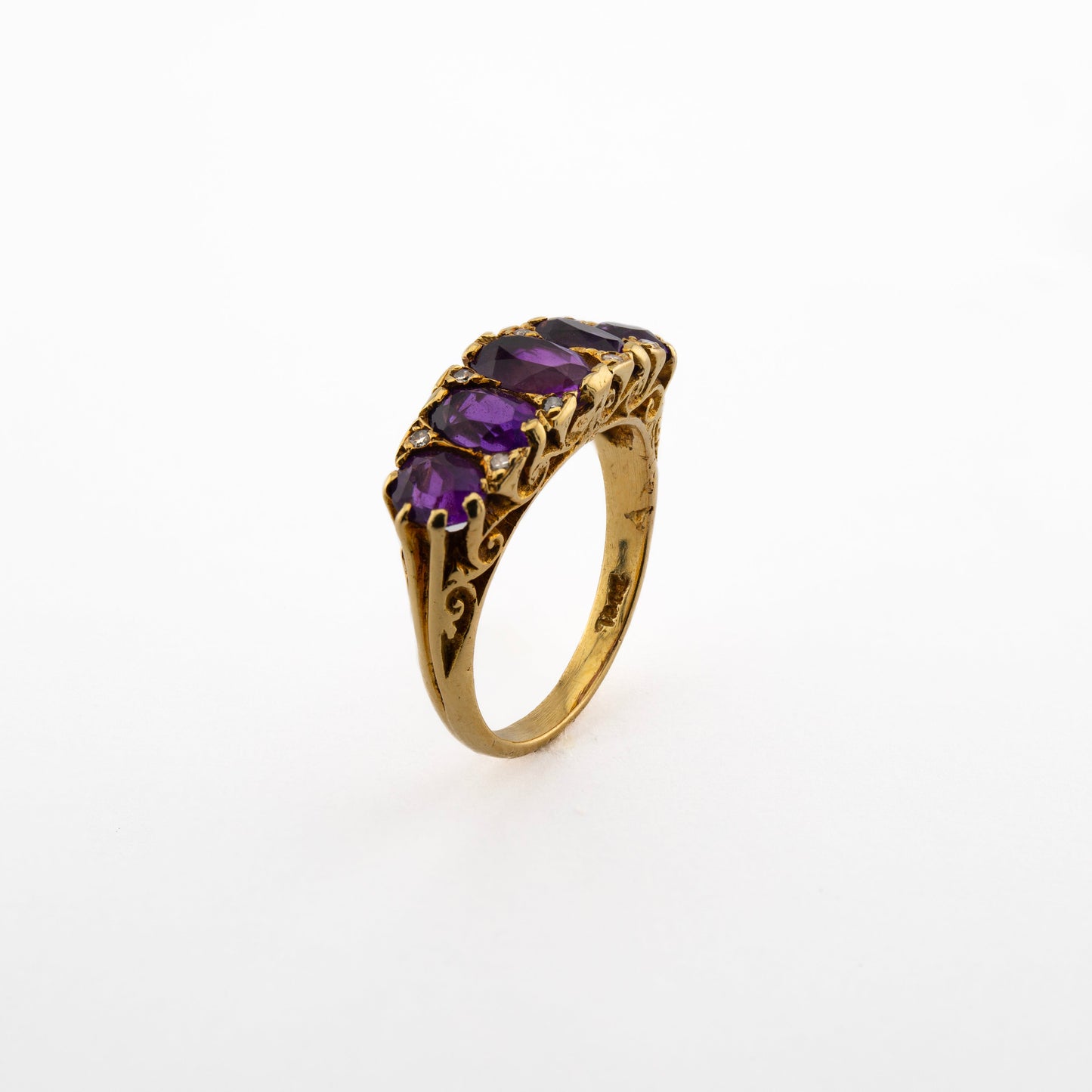 18ct Amethyst and Diamond Five Stone