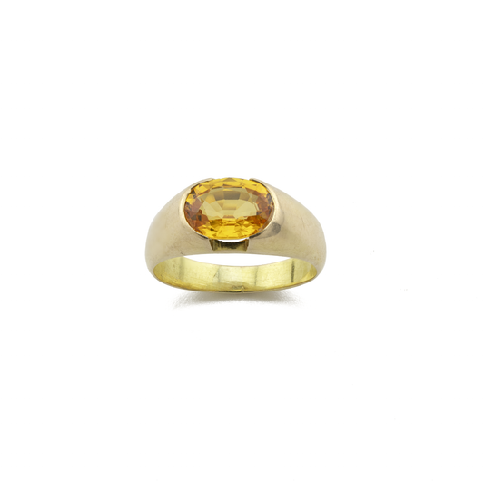 18ct Yellow Gold Yellow Sapphire Solitaire Ring