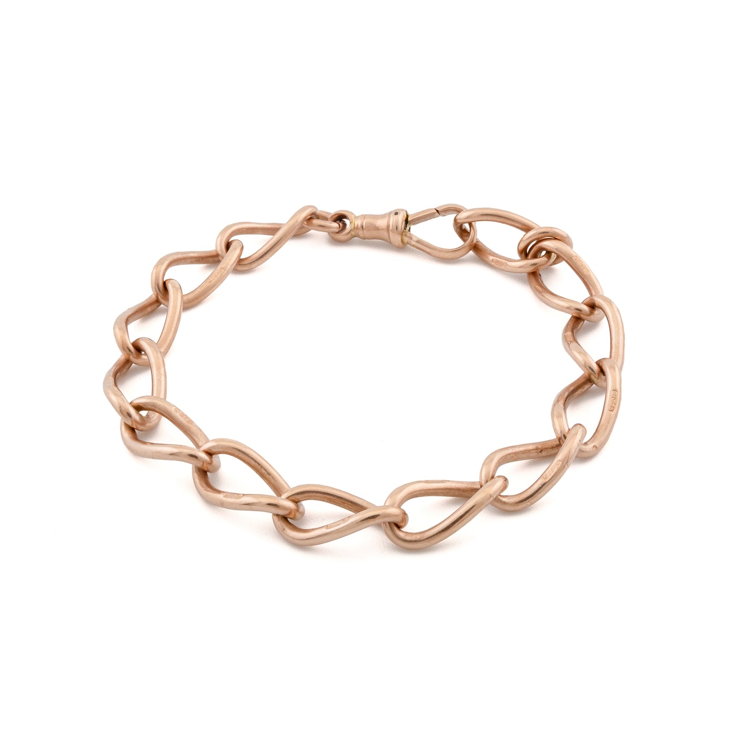 9ct Rose Gold Open-Link Curb Bracelet