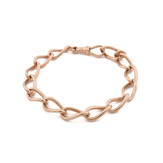 9ct Rose Gold Open-Link Curb Bracelet