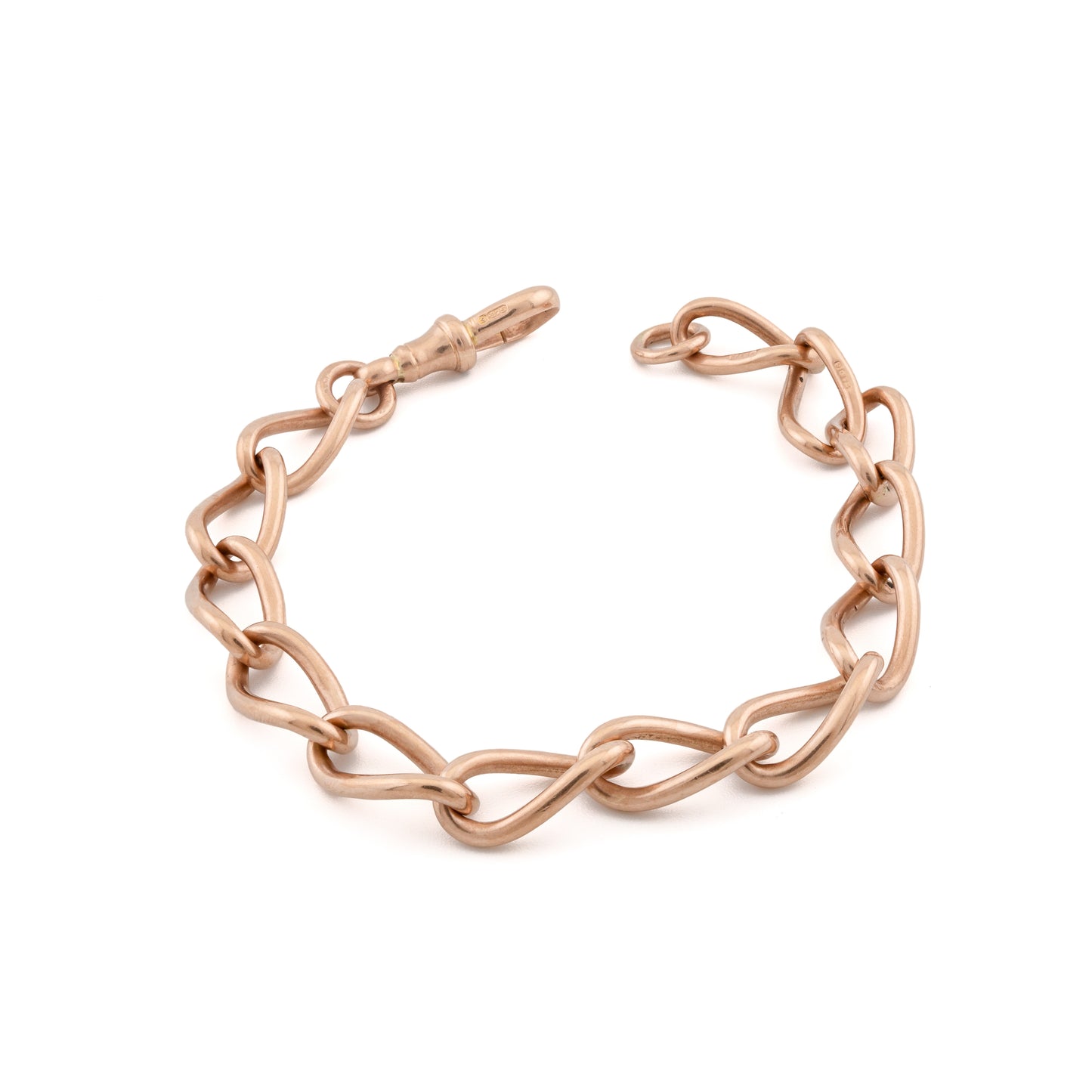 9ct Rose Gold Open-Link Curb Bracelet