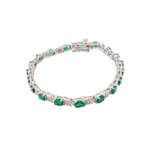 14ct Emerald & Diamond Bracelet