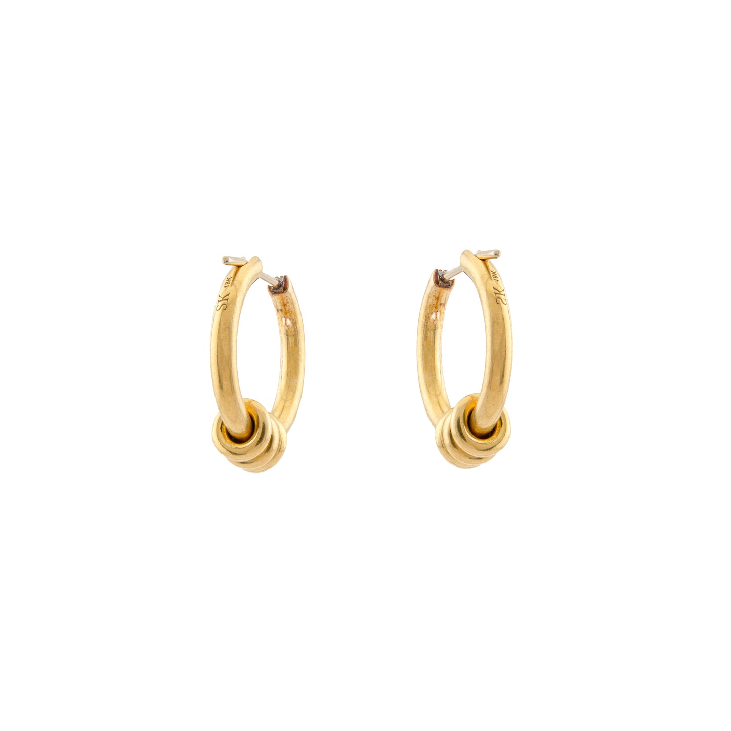 Vintage 18ct Yellow Gold Hoop Earrings