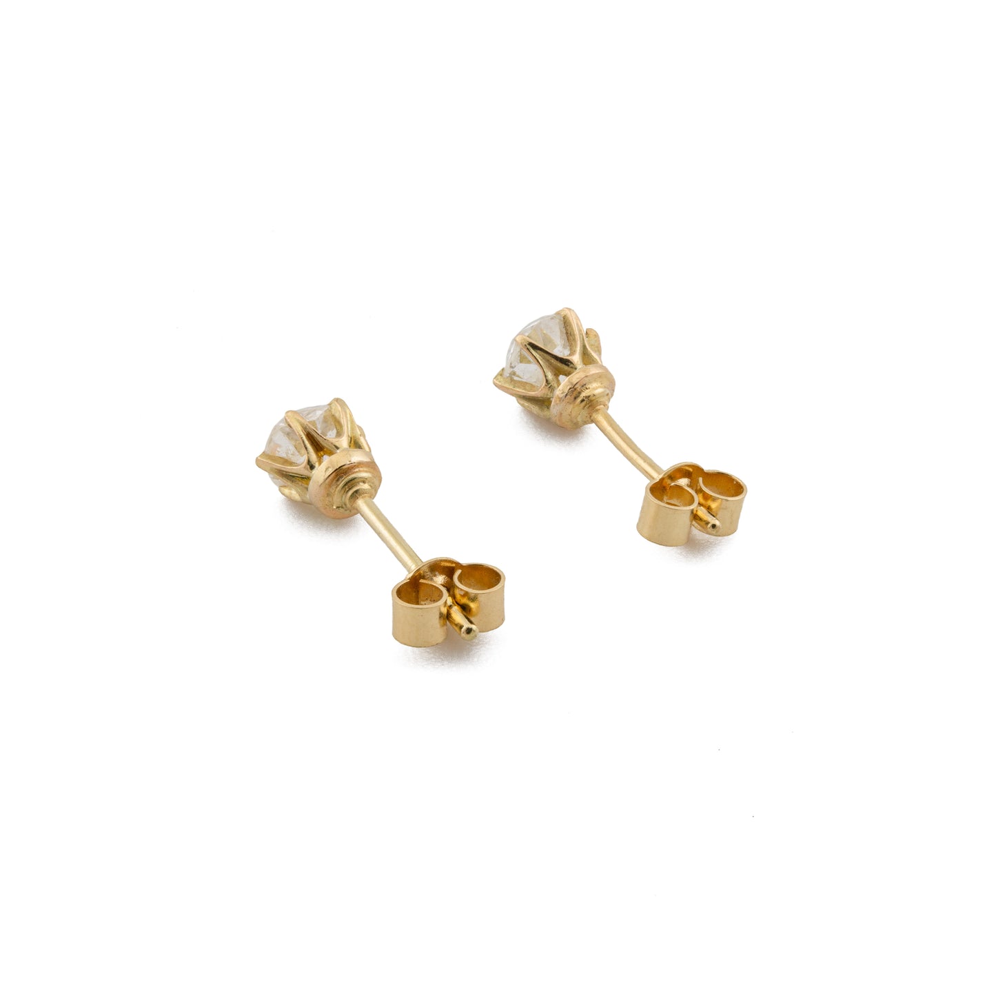 Vintage 14ct White Gold Rose Cut Diamond Cluster Stud Earrings