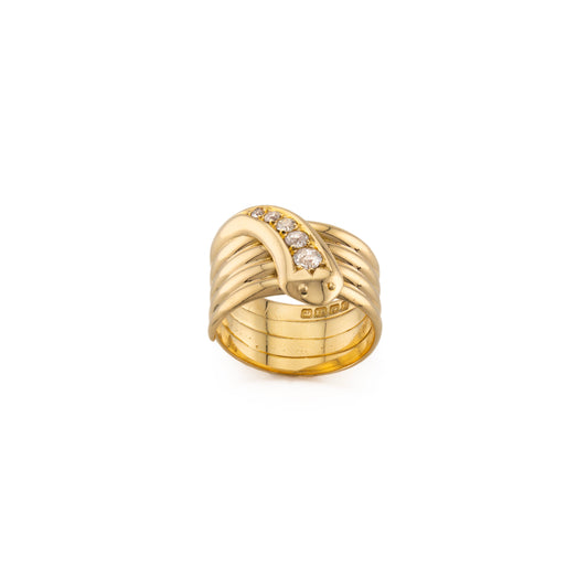 18ct Coiled Diamond Snake Ring