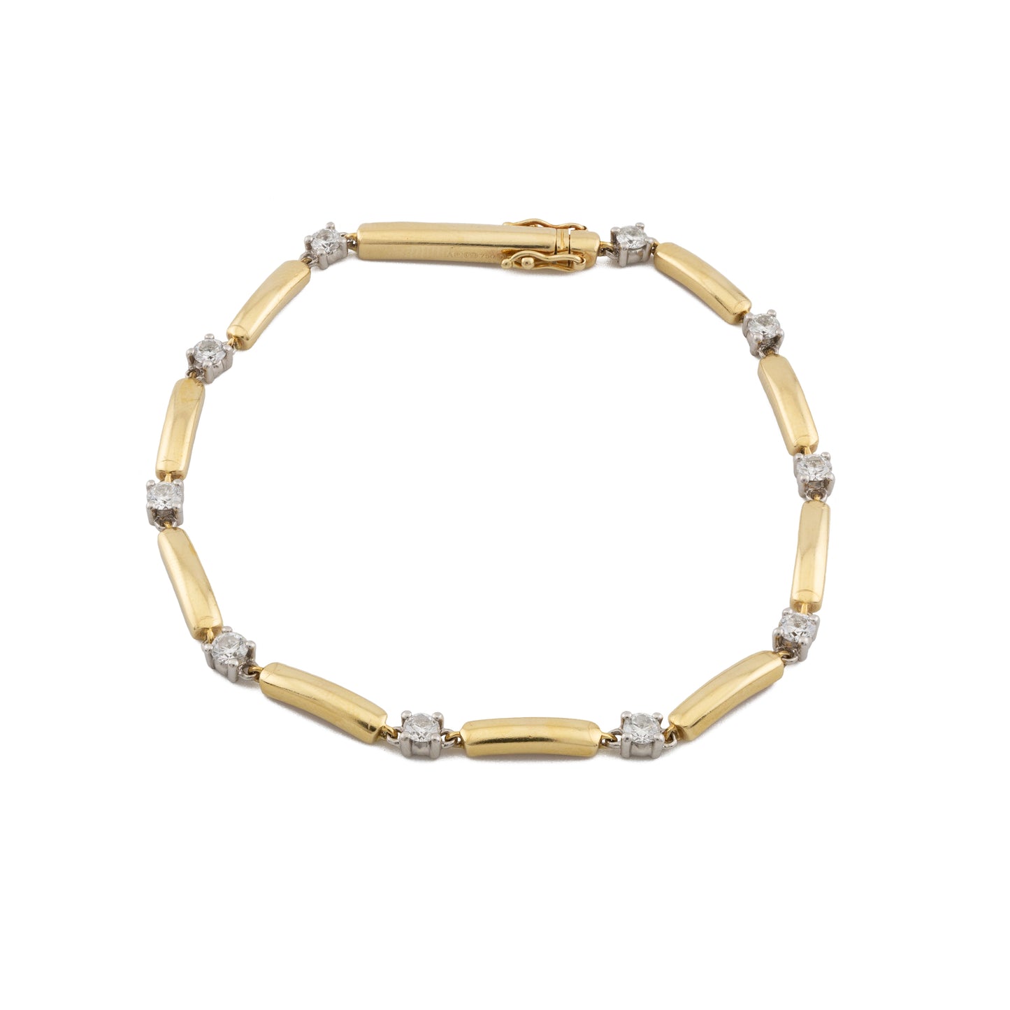 Diamond and 18ct Gold Bar Link Bracelet