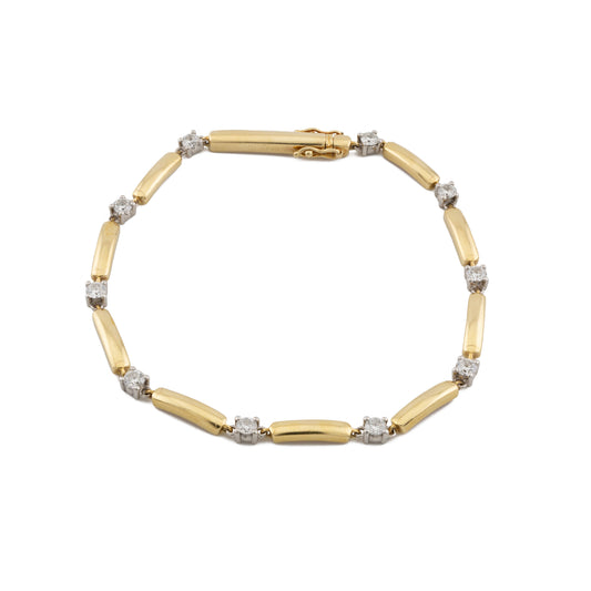 Diamond and 18ct Gold Bar Link Bracelet