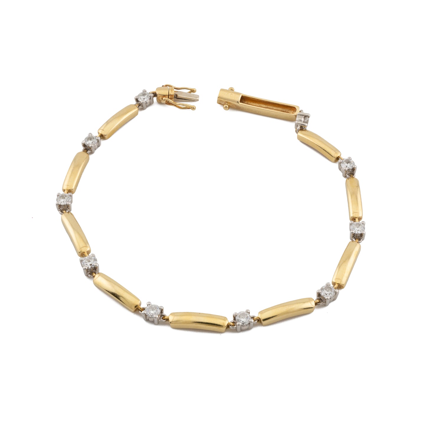 Diamond and 18ct Gold Bar Link Bracelet