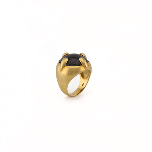 18ct Heavy Cabochon Garnet Ring