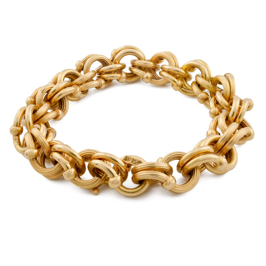 Vintage Italian 18ct Gold Fancy Link Bracelet