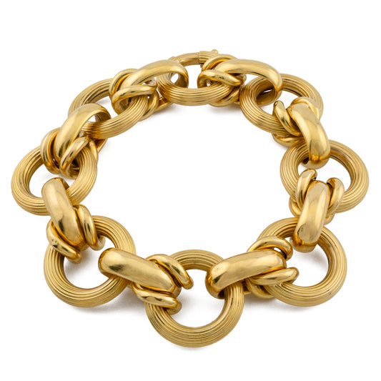 Vintage Italian 18ct Gold Bold Belcher Link Bracelet