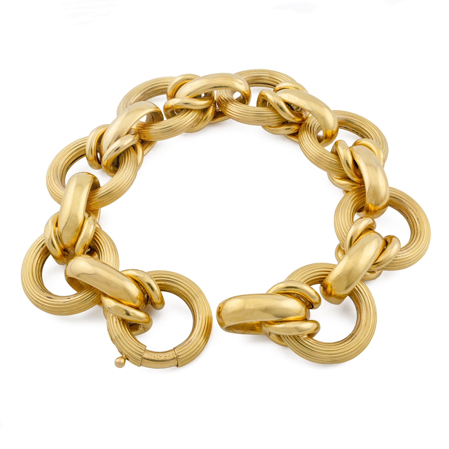 Vintage Italian 18ct Gold Bold Belcher Link Bracelet