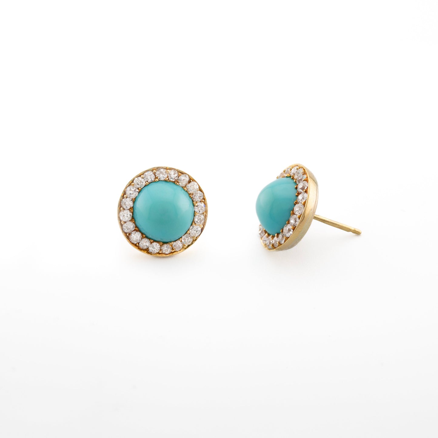 18ct Turquoise and Diamond Earrings