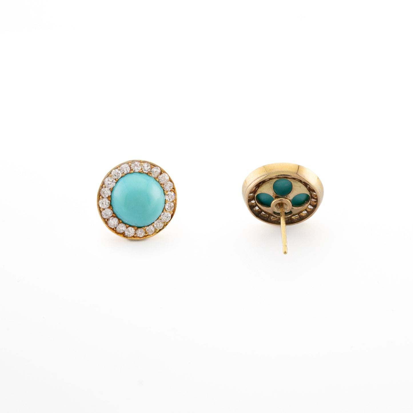 18ct Turquoise and Diamond Earrings