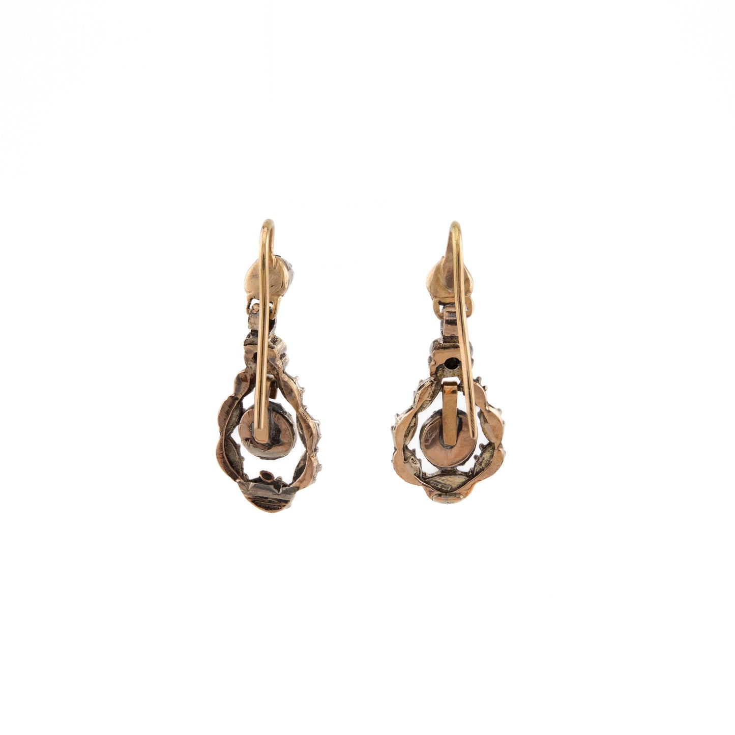 Rose Cut Diamond Drop Earrings